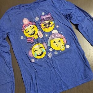 The Children's Place Blue Emoji Long Sleeve Tee